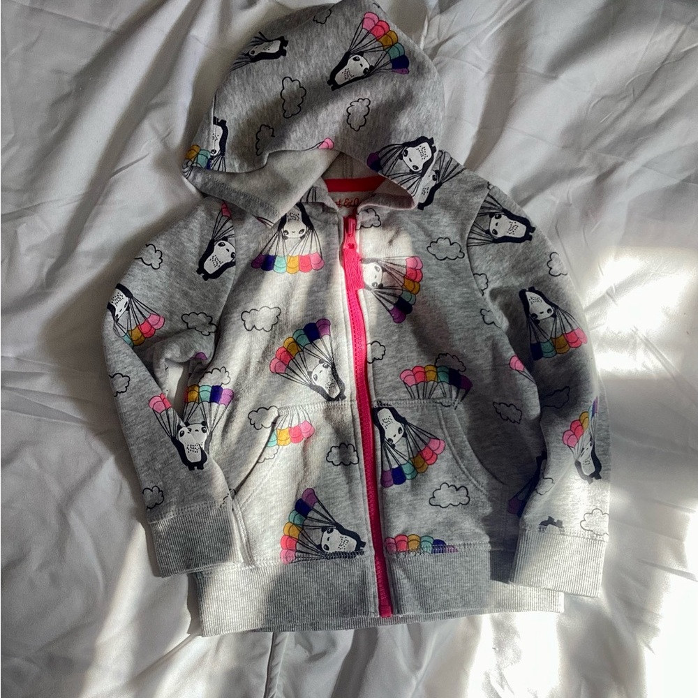 Cat & Jack Gray Hoodie with Rainbow Panda